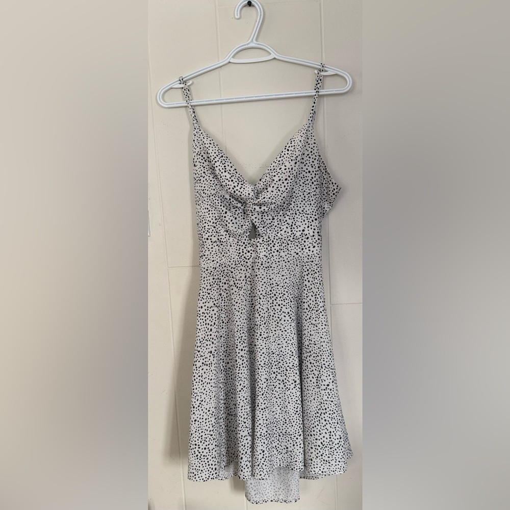 SHEIN White Spotted Backless Slip Dress